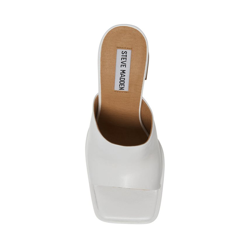 Mulas Steve Madden Alex Cuero Mujer Blancas | ES GNE9S3